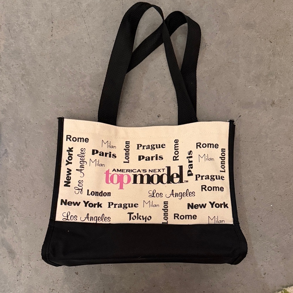 Americas next top model ANTM Canvas Tote Bag - Black & Cream RARE